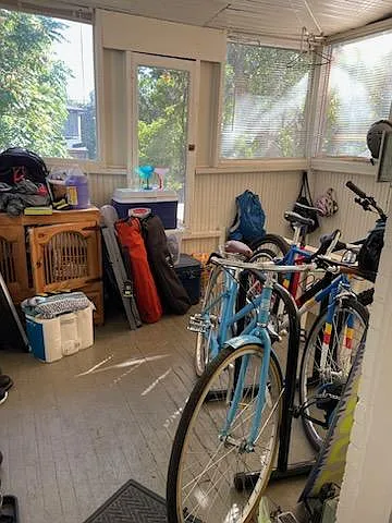 Back porch, gear storage