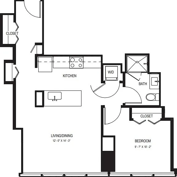 One Bedroom A09.1 - 721 Sq. Ft. - Floors 5-25 One Bedroom A09.1 - 721 Sq. Ft. - Floors 5-25