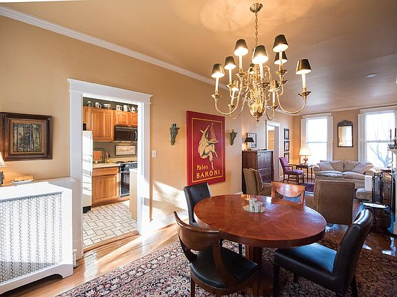 Kitchen off dining area.