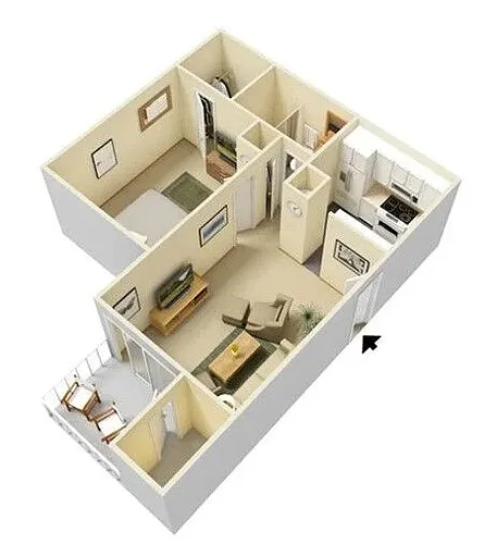 Floor plan 1x1 RB