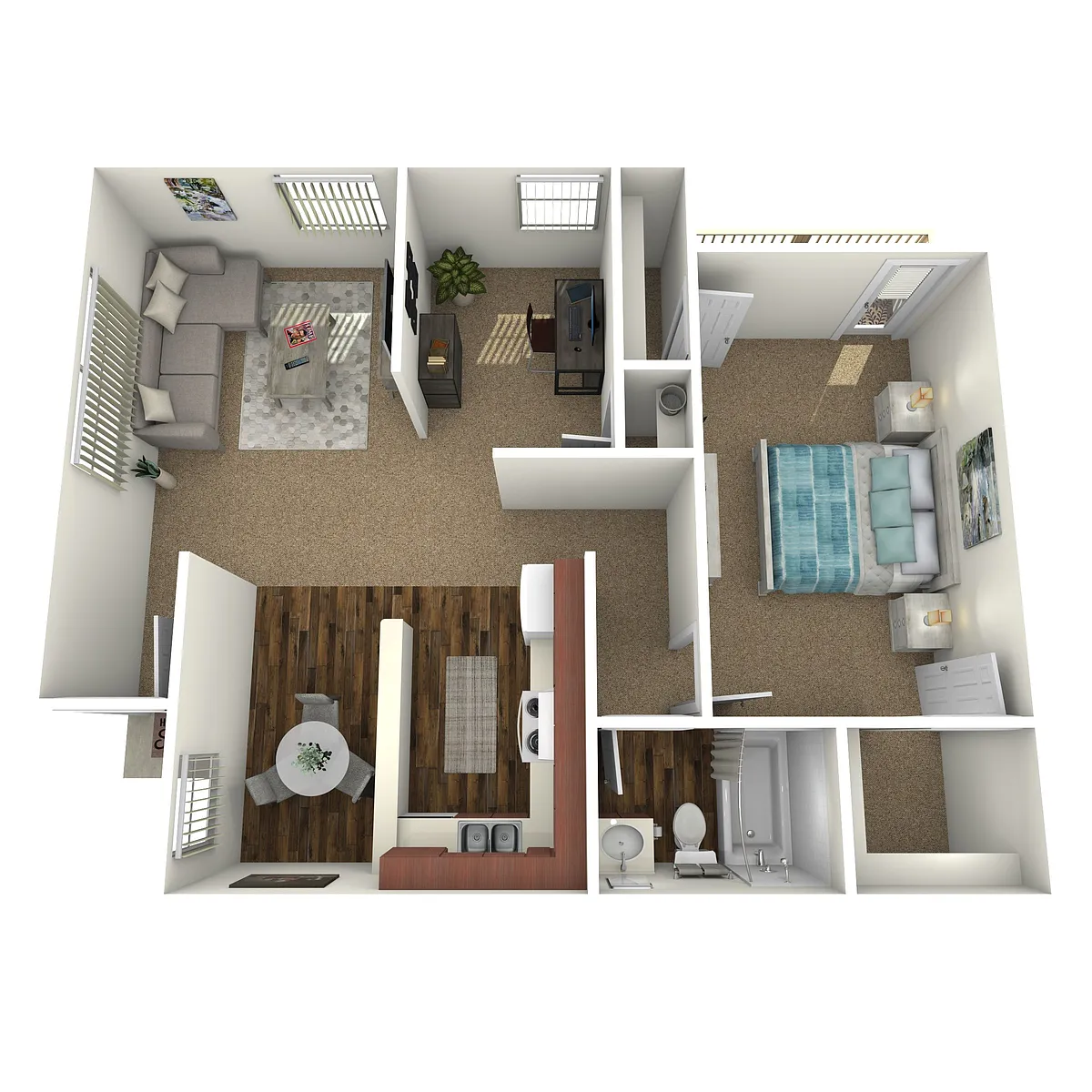Floor plan 1x1 Den