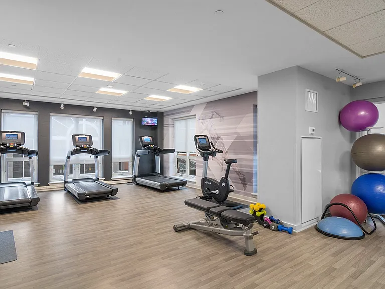 Cardio equipment at The Amelia Apartments in Quincy, MA