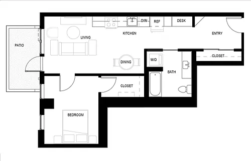 Floor plan 1B - 1D