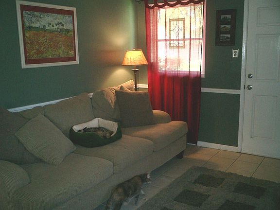 Living Room with tile floor