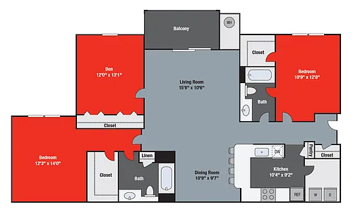 Floor plan Potomac w/den