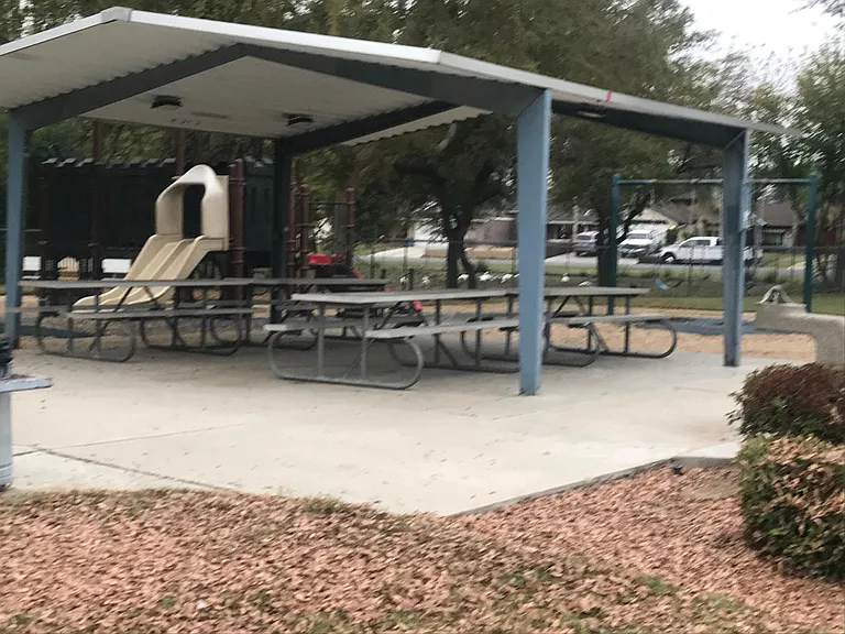 Party pavilion at city park one block away