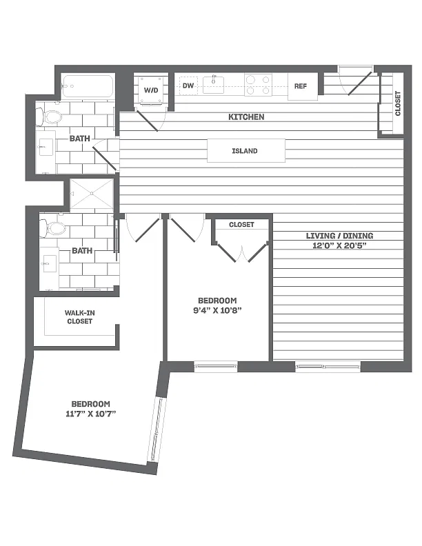 Floor plan 2 Bed/2 Bath-C5