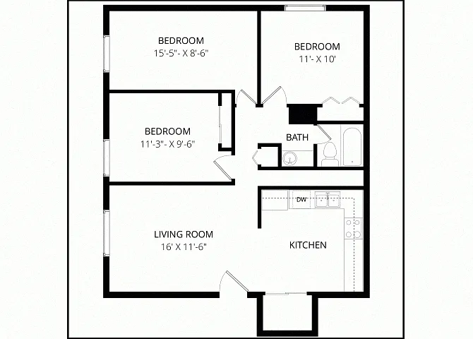 Floor plan Three Bedroom
