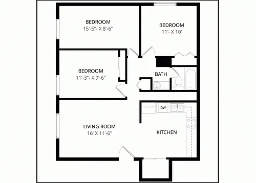 Floor plan Three Bedroom