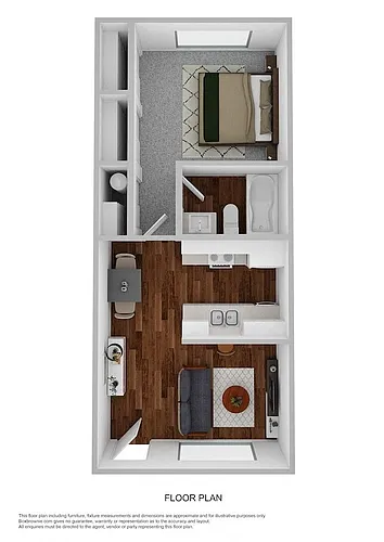 Floor plan One Bedroom 475 Sq Ft