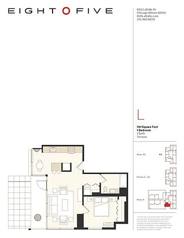Floor plan A3TR 1 Bedroom with Terrace