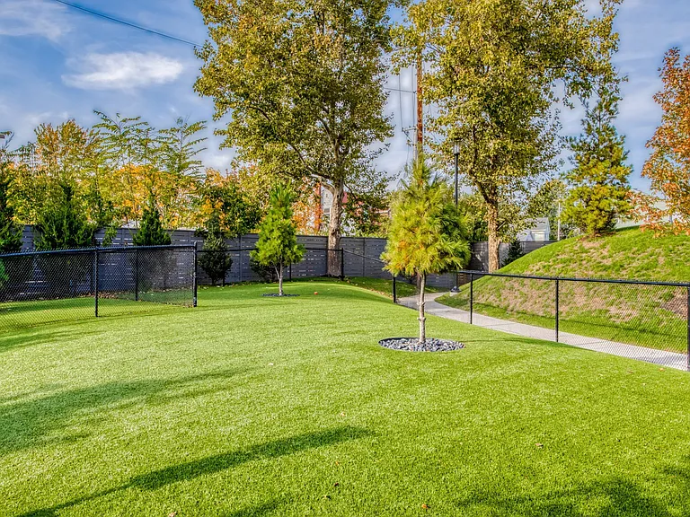 Our furry residents love the spacious Bark Park.