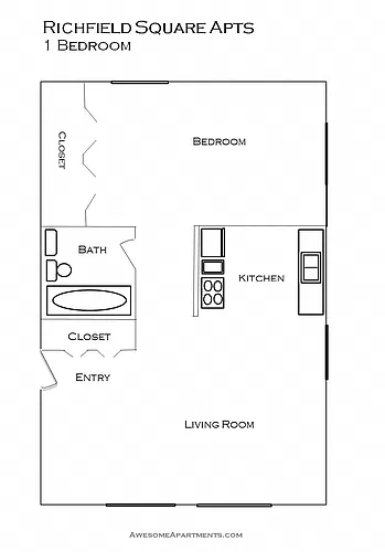 Floor plan 1 Bedroom (sm)