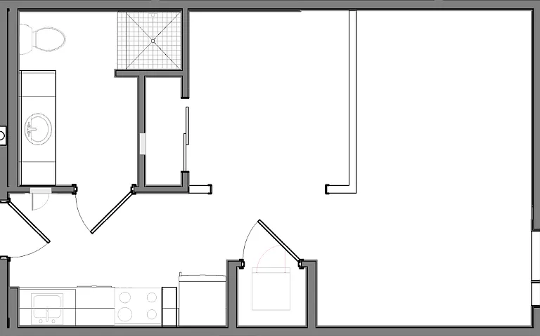Studio + 1 - 2D Floor Plan Image Studio + 1 - 2D Floor Plan Image