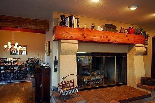 Lodge satyle fireplace