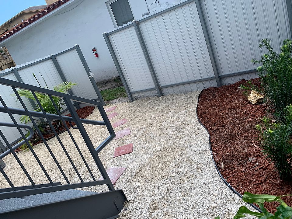 private fenced courtyard