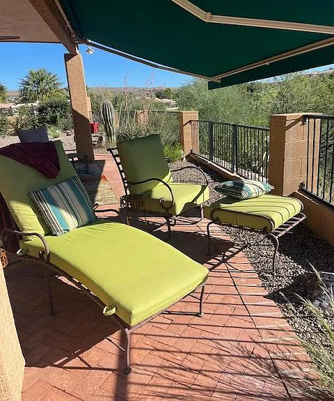 Motorized awning for more shade when desired