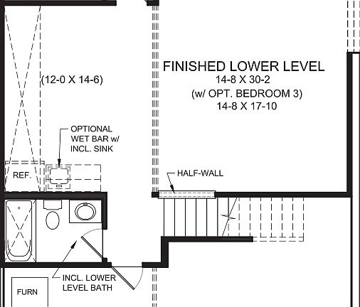 Floor plan of first level that is for rent.
