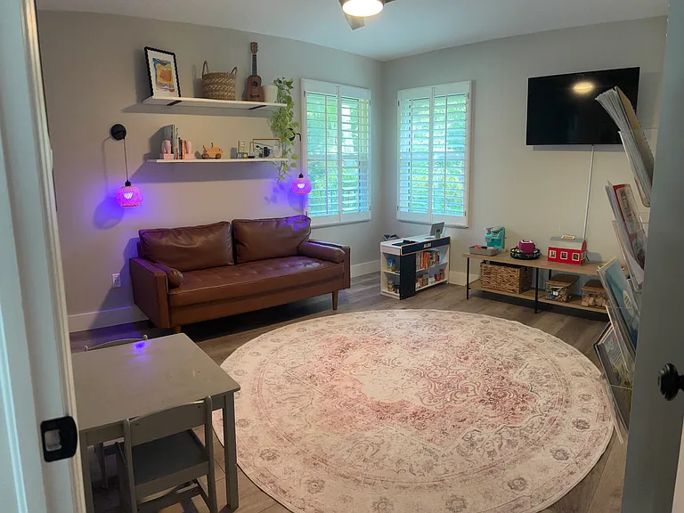 Children's play room (bedroom #4) - no bed currently in room). Toys may vary at rental, but can request certain toys based on child's age. Smart TV. Cabana bath located off play room. All toys will be sanitized prior to rental for safety precautions.