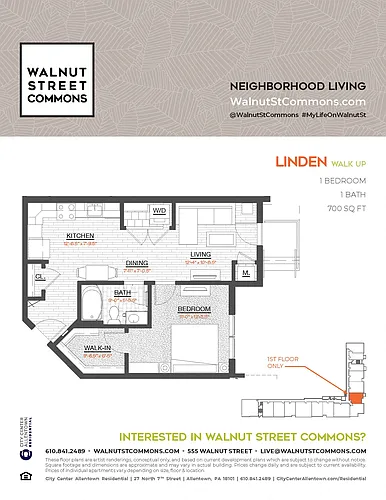 Floor plan Linden Walk Up