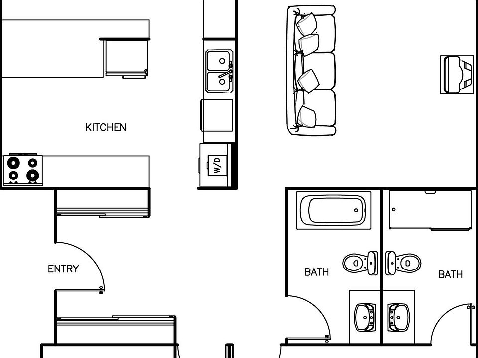 Waverley and Stuart Hall Two Bedroom, Two Bathroom 1288 sq f