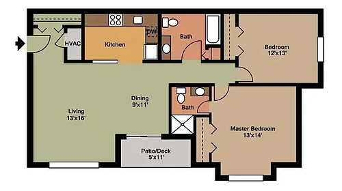 Floor plan Two Bedroom