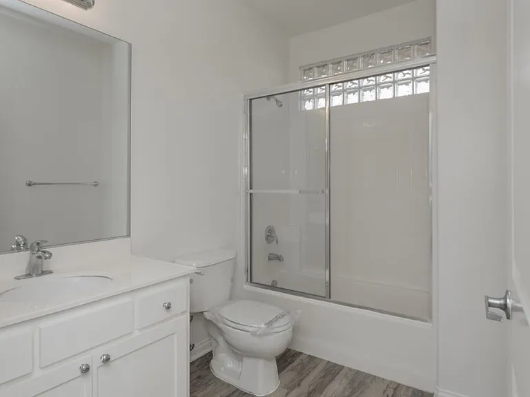 Hardwood floor bathroom
