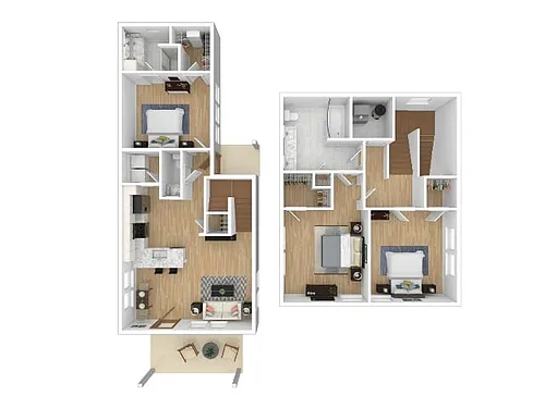 Floor plan 3br Townhouse Twin