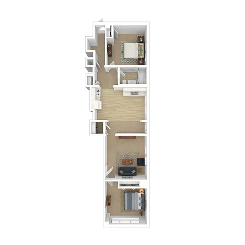 Floor plan 2 Bedroom 1 Bathroom Income Restricted