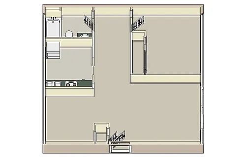 Floor plan 101 - 1 Bdrm, 1 Bath