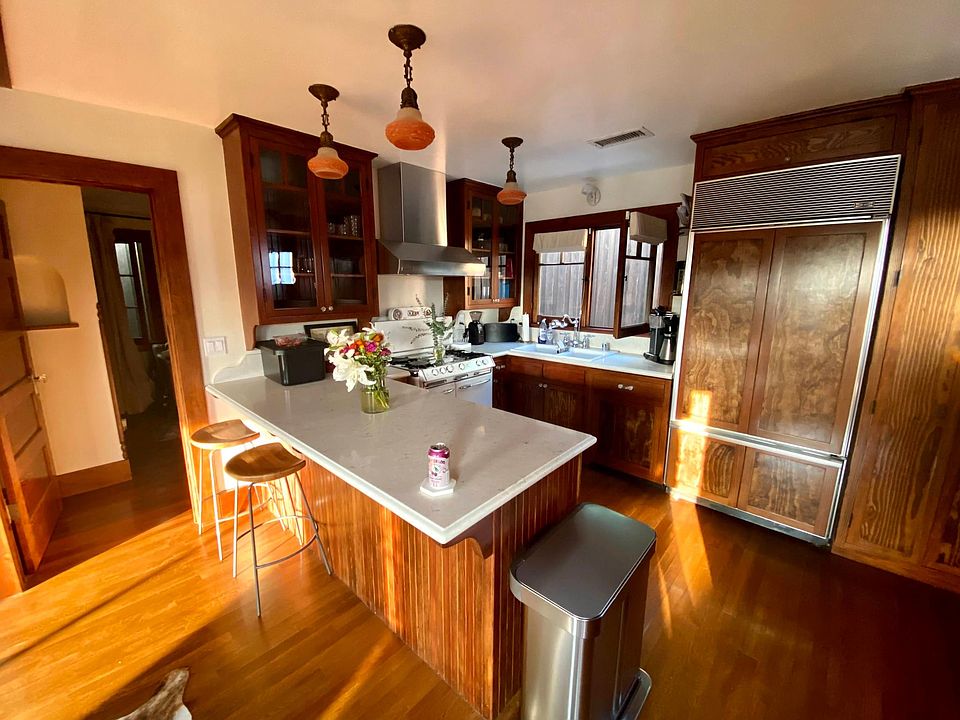 Sun streaming into the kitchen
