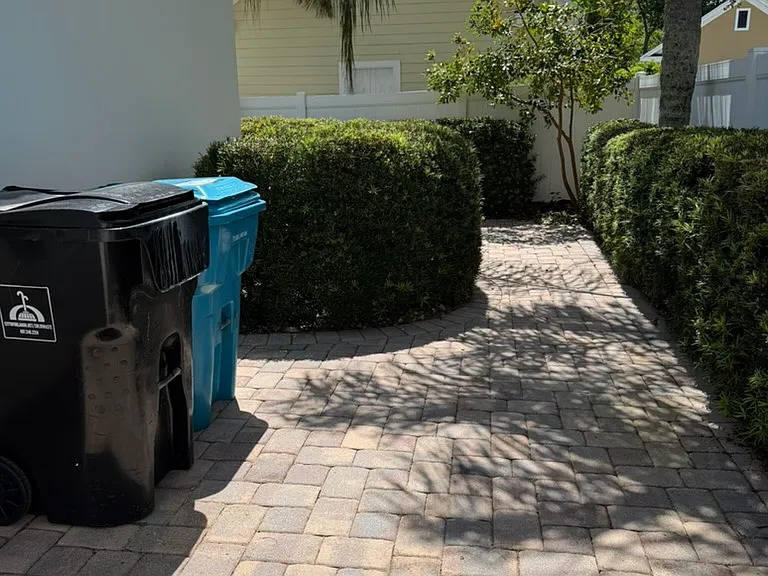 Rear with pavers
