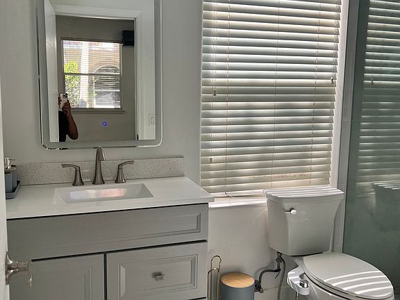 large bathhroom with standing shower