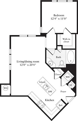 Floor plan 1 Bedroom D