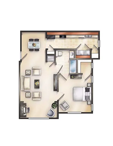 Floor plan The Chester with Sunroom