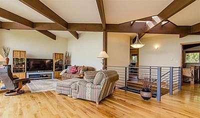 Wood beamed ceiling