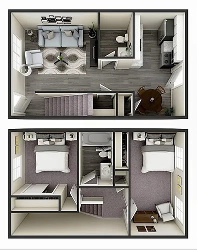Floor plan 2 Bedrooms | 1.5 Bathrooms