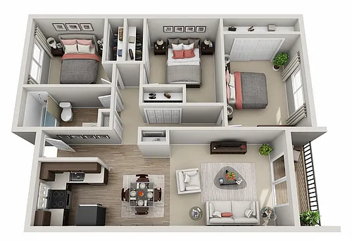 Floor plan 3 BEDROOM