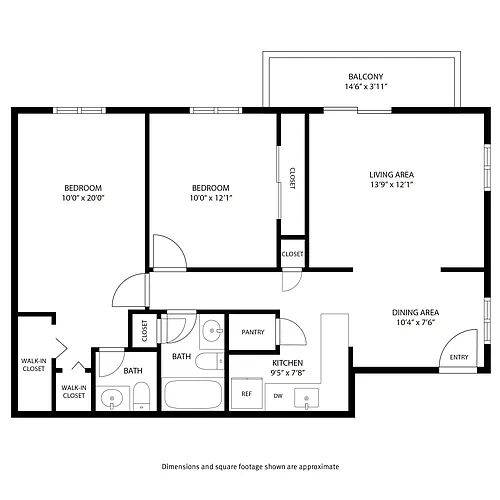 Floor plan 2 Bedroom / 1.5 Bath