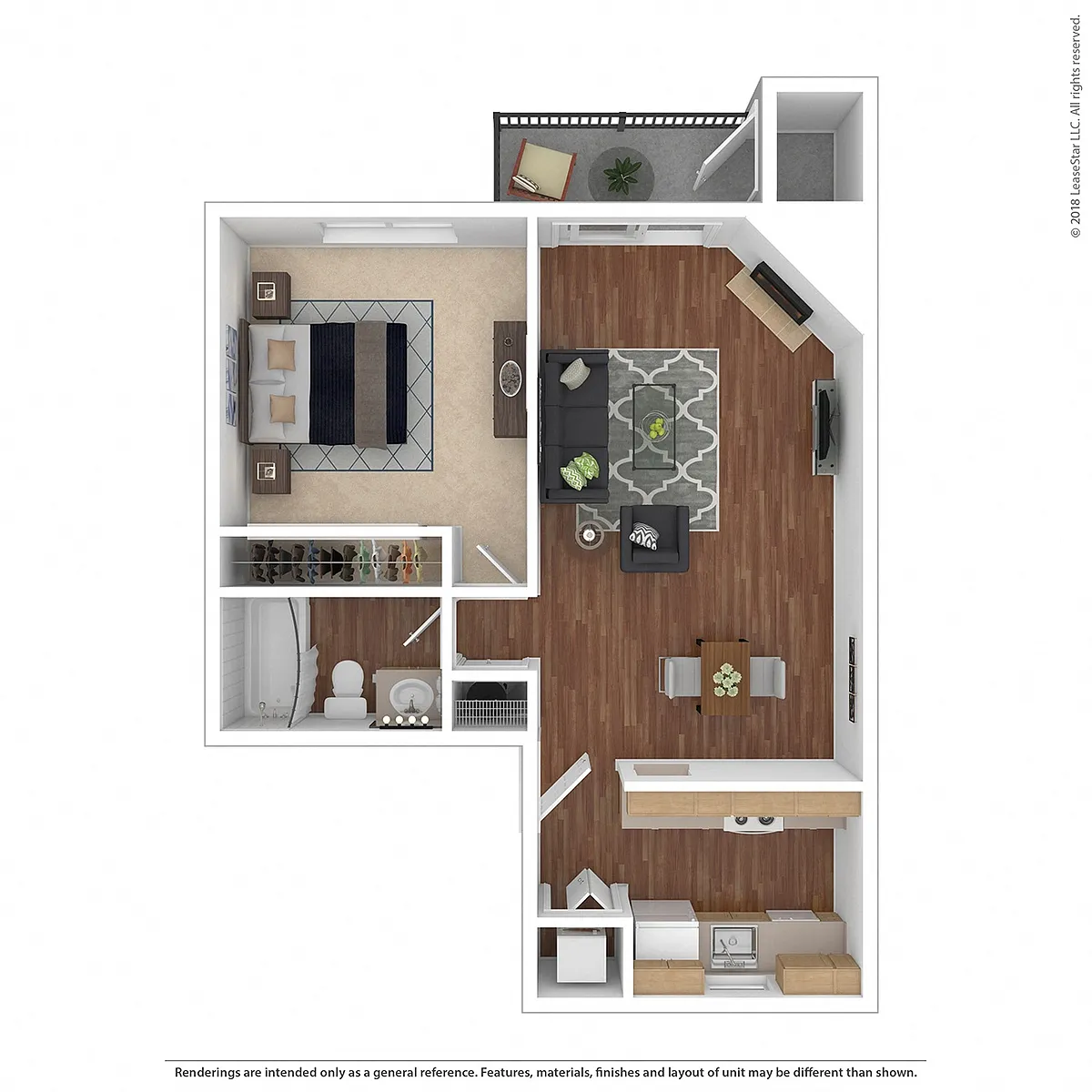 Floor plan One Bed One Bath
