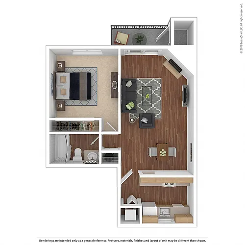 Floor plan One Bed One Bath