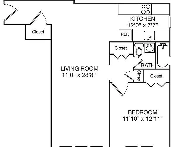 Floor plan LG 1BR