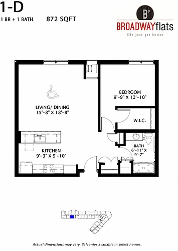 Floor plan One Bedroom D