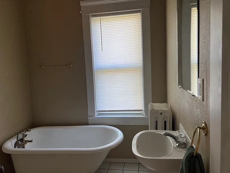 Main floor bath with claw foot tub