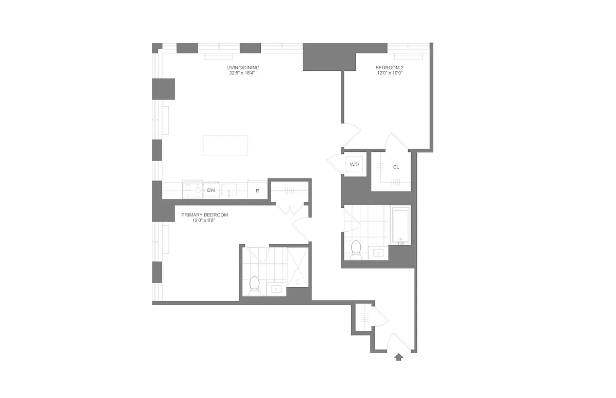Floor plan C6 | 2 Bed | 2 Bath