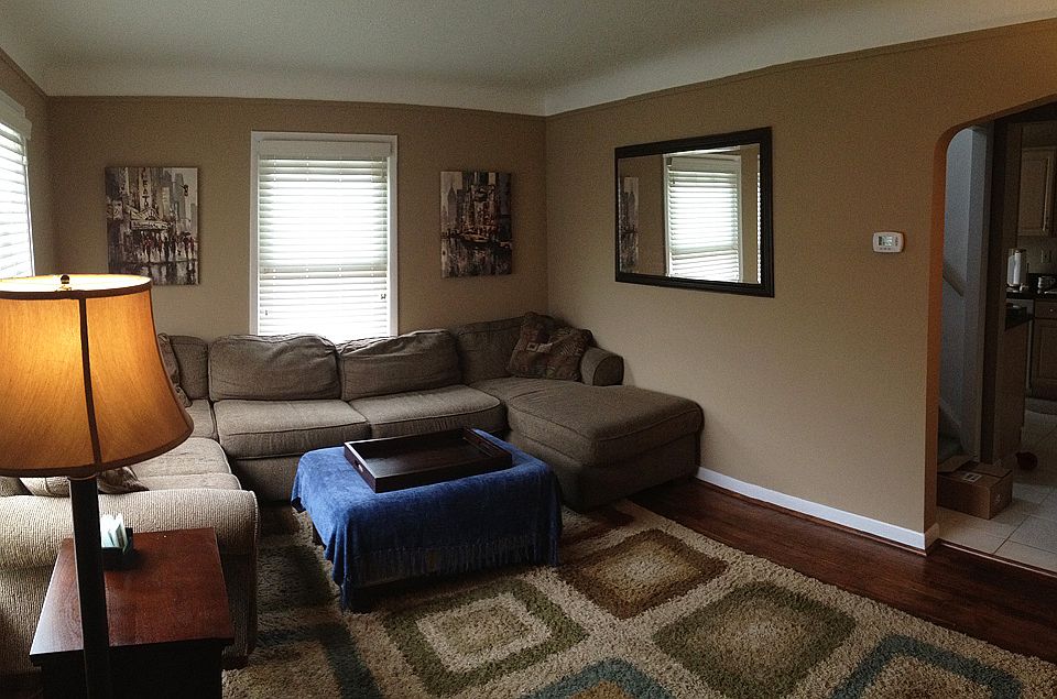 Living room with hardwood