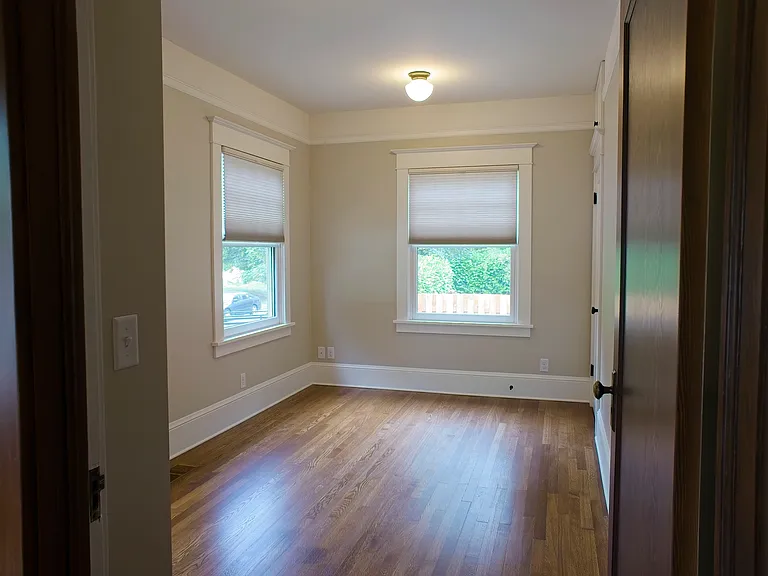 The front bedroom or office has abundant light.