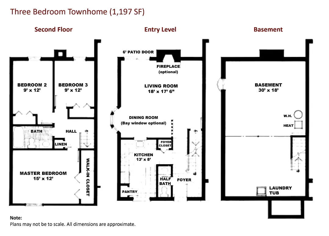 Floor plan 3x2 Townhomes