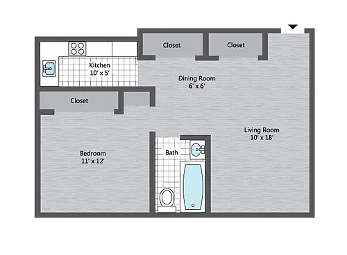 Floor plan 1BR/1BA