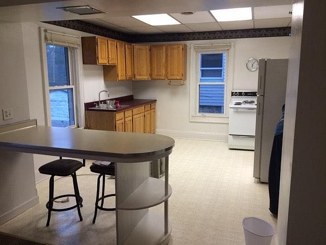 Looking from living room to kitchen